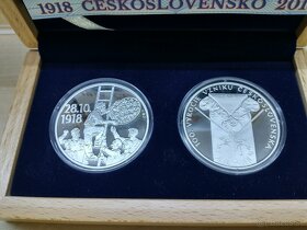 strieborné pam.medaile, vznik ČSR, šlikovského toliar 1519 - 2