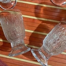 Retro dezertné poháre lisované sklo - 2
