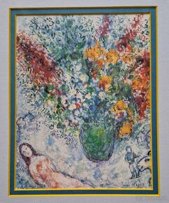 Obraz Marc Chagall - Bouquet in a green vase - 1991 - 2