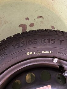 Zimné pneu na diskoch puklice VW, 195/65 R15 - 2