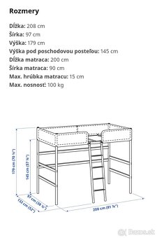 Poschodová posteľ 90x200 - 2