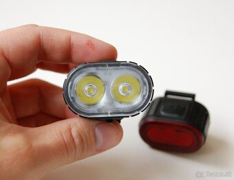 Mini LED bike svetlá predné + zadné, 10 režimov, micro USB - 2