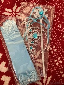 Nové doplnky Frozen Elsa kostým rukavičky, palička, korunka - 2