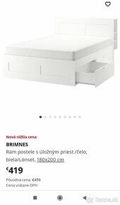 IKEA BRIMNES manželská posteľ 180200cm - 2