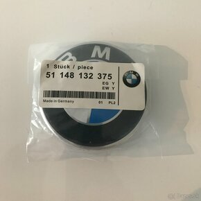 BMW ZNAK / EMBLEM + GUMOVE STUPLE / ROZMER 82/78/74 MM - 2