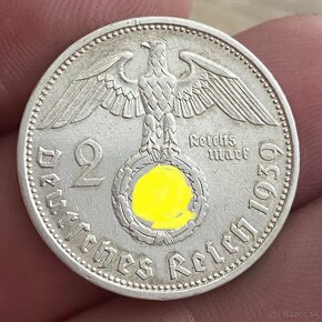 Predám strieborné mince 2 Mark 1937-39 - 2