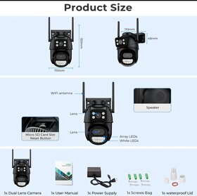 Bezpečnostná kamera s 2 šošovkami PTZ - 2