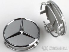 Stredové krytky na disky Mercedes-Benz 75mm strieborné - 2