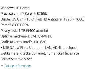 PREDÁM VYMENÍM Notebook HP 255 G7 2019 - 2