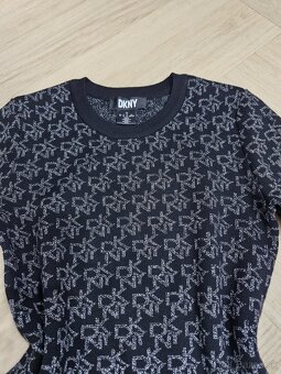 NOVE DKNY cierno strieborne monogram logovane zimne saty - 2