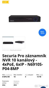 Predám NVR záznamník SECURIA PRO - 2