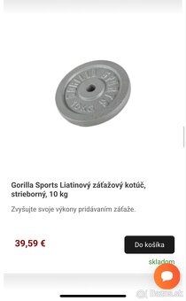 Liatinové závažia 2x 10kg  kladka,adaptery, rukavice - 2