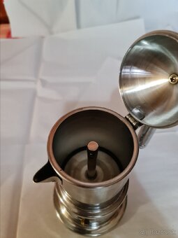 Vintage moka kávovar z nerezovej ocele - 2