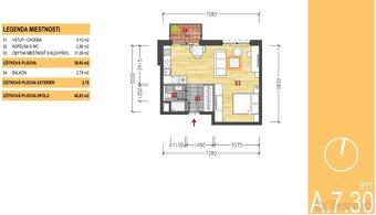 1 izbový byt 38m2 v novostavbe Byty Medická, KE-Terasa - 2