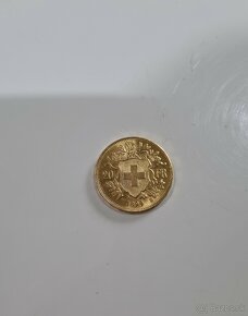 zlatý dukat helvetia 20 fr 1899 6.45g 900/1000 - 2