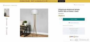 Dizajnová stojanová LED lampa Fellini 155 cm biela / zlatá - 2