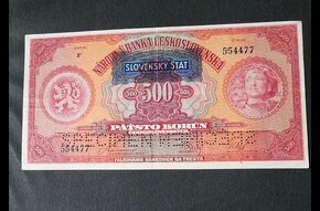 500 korún 1929 a kolkovane Šlovenským štátom - 2