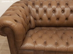 Chesterfield Kožená sedačka  Anglie vyroba.Kůže. - 2