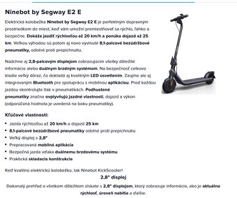 NOVÁ úplne nová kolobežka E2 E - Segway-Ninebot - 2