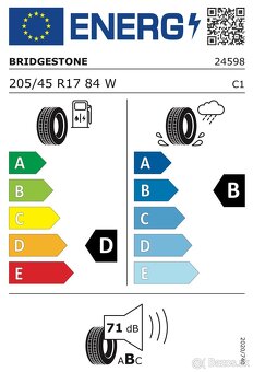 Pneumatiky Bridgestone 205/45 R17 - Letné - 2