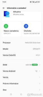 Predám používaný ale Plne funkčný OPPO A17 - 2