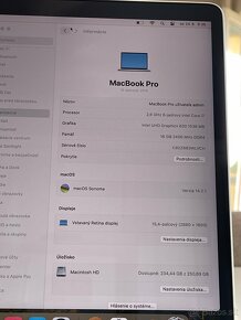 MacBook Pro 15 touchbar (2019) i7 6-jadro, 16GBram, 256GBssd - 2