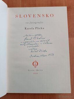 Slovensko vo fotografii Karola Plicku - VENOVANIE AUTORA - 2