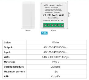 Mini WiFi smart switch 16A - 2