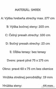 Predám NOVY zahradny domček 3x4m,hrubka zrubu 44mm - 2