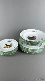 Poľovnícka tanierová súprava, poľovnícky porcelán - 2