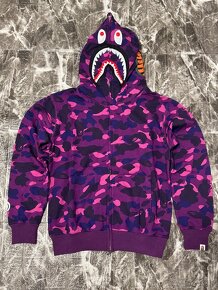 Bape Shark Hoodie Mikina Fialová - 2