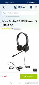 Predám Jabra Evolve 20 MS USB - A SE - 2