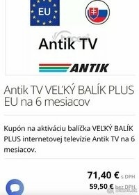 Antik TV na 1/2 roka voucher - 2