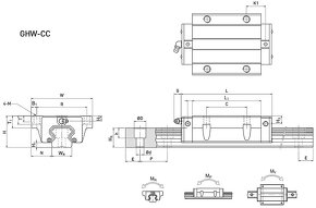 vozík lineárneho vedenia HGW20CC - 3