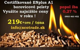 Nové - Certifikované ENplus A1  pelety - 0,27% popol - 3