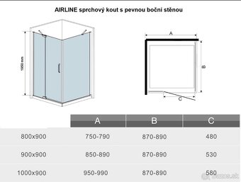 Sprchový kút HK AIRLINE 90x80 - 3