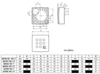 Kúpelňový ventilátor Vort Medio 100/T - 3