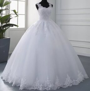 Elegantné svadobné šaty,velkost 38 - 3