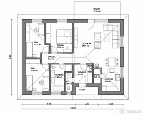 Pozemok so 4 iz bungalovom a terasou 18 m2 - 3