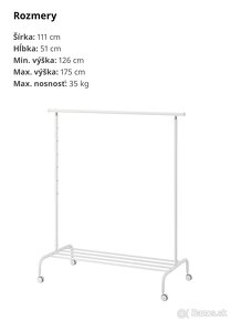 RIGGA Ikea Vešiak na šaty, biela - 3