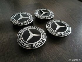 Stredové krytky Mercedes 75mm čierne nové - 3