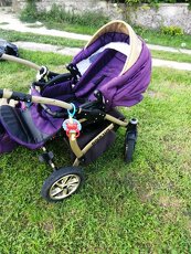 SET Kočík Baby lux  de luxe purple 3v1+golfac - 3