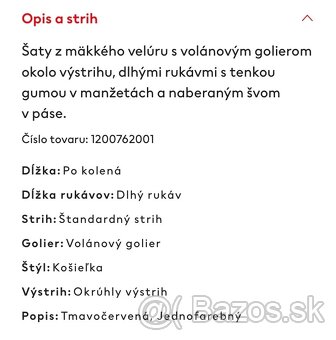 Velúrové šaty s golierom H&M 134/140 - 3