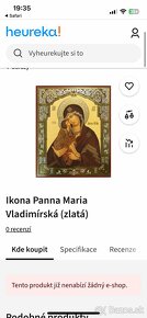 Ikona Panna Mária Vladimírska zlatá - 3