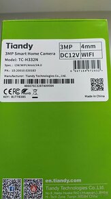 Predam WIFI kameru Tiandy TC-H332N pre externe snimanie - 3