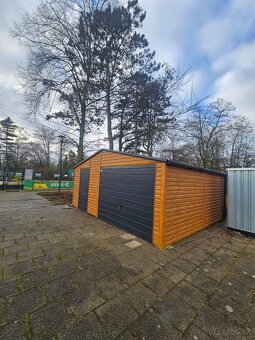 Plechová montovaná garáž ELEGANT 6x5m – krásny drevodekor - 3