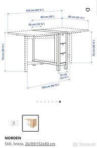 Rozkladací stôl IKEA Norden - 3