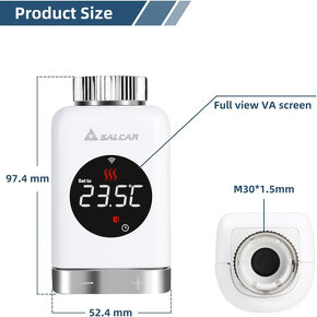 SALCAR radiátorový termostat TRV801W - 3