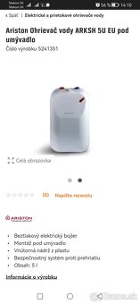 ARISTON ARKSH 5 U EU, 2kW ohrievač vody 5l, beztlakovy - 3