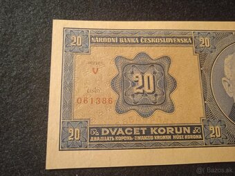 20 Kč 1926 séria V , neperforovaná - TOP POP UNIKÁT - 3